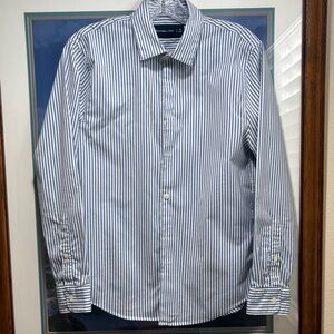 Abercrombie & Fitch Blue and White Striped Button-Down Shirt